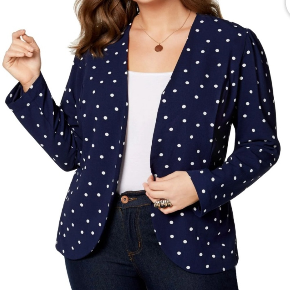 D6- large NWT Polka dot blazer size L MONTEAU NEW